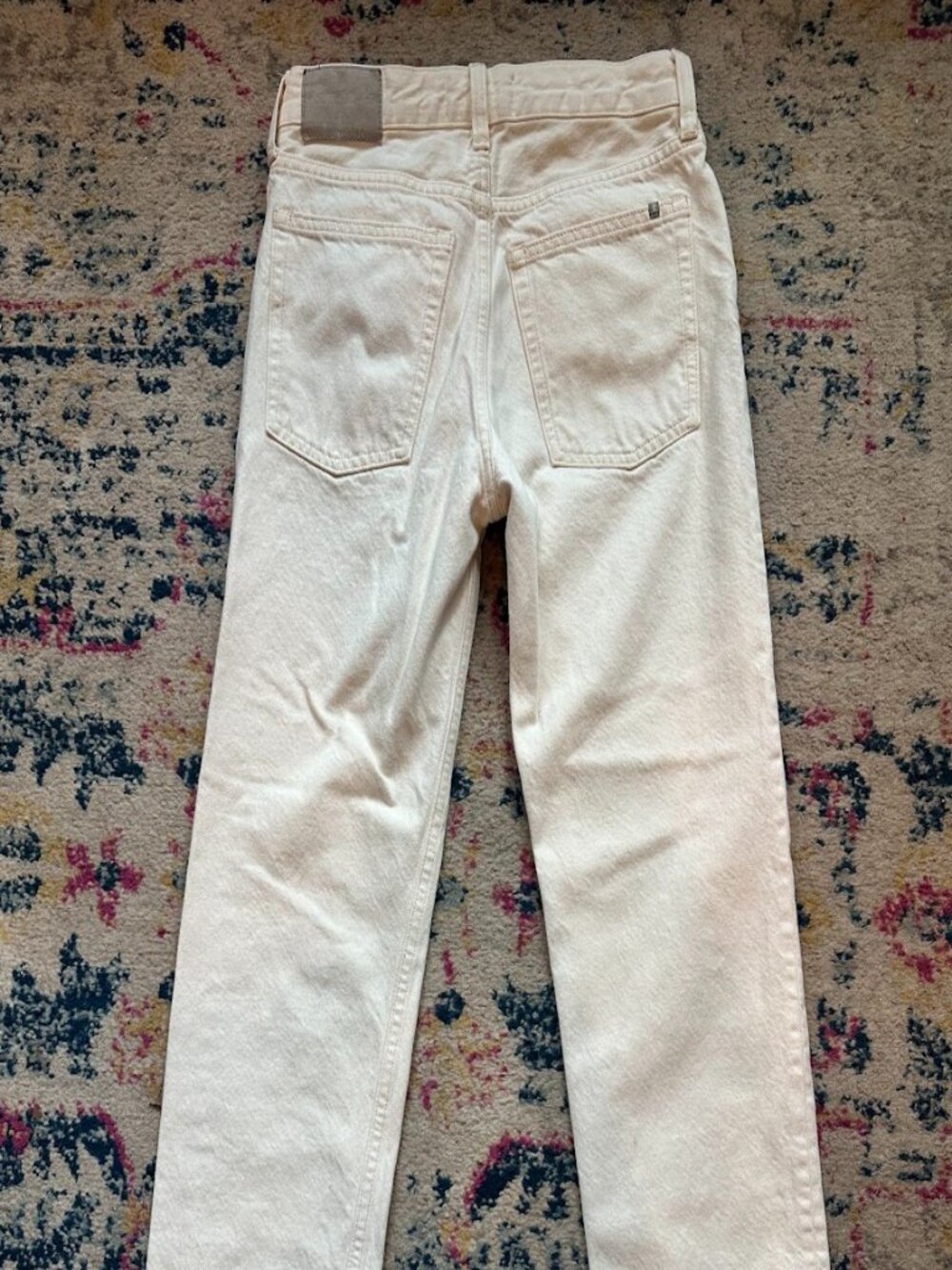 Everlane 100% Organic Cotton Cream Color Rigid Slouch Straight Leg Jean- sz 23 - Picture 2 of 9